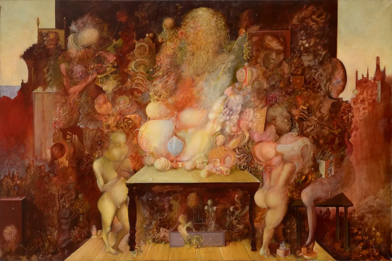 Ljubomir Ljuba Popović KUĆA NEKTARA, 1964. ulje na platnu, 130 x 195 cm